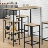 Table haute industrielle avec étagères