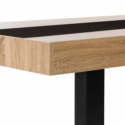 Table industrielle bois et noire 6 personnes 160 cm