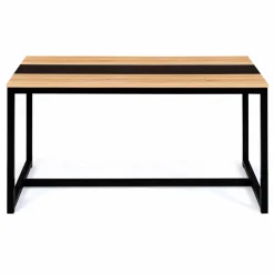 Table industrielle bois et métal 6 personnes 120 cm