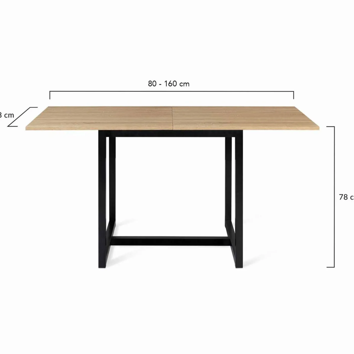Table industrielle extensible 6-8 personnes 160 cm