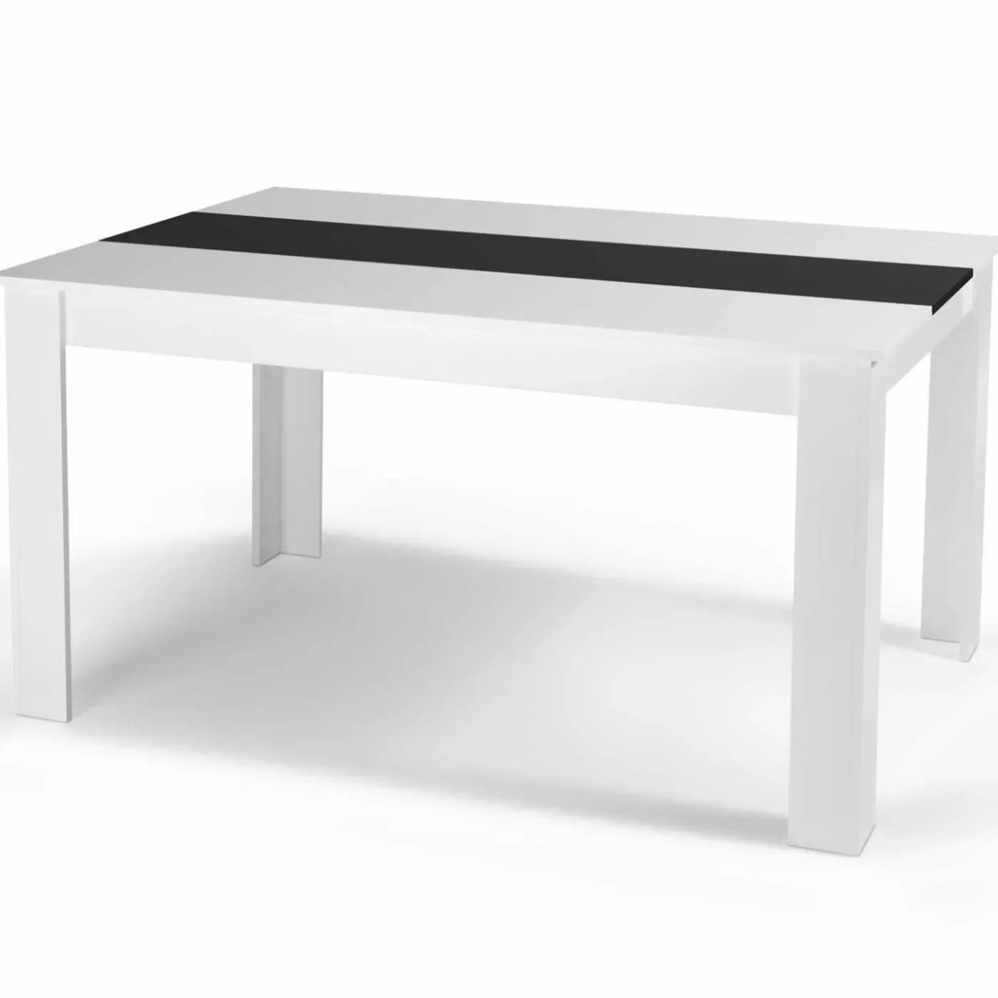 Table noire et blanche 6 personnes