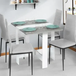 Table pliante design blanche et grise