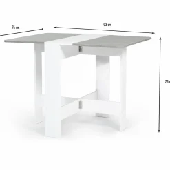 Table pliante design blanche et grise