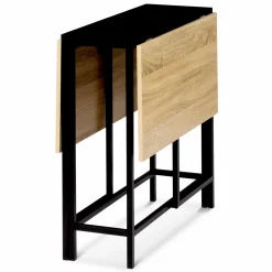 Table pliante industrielle bois et métal noir 2-4 personnes