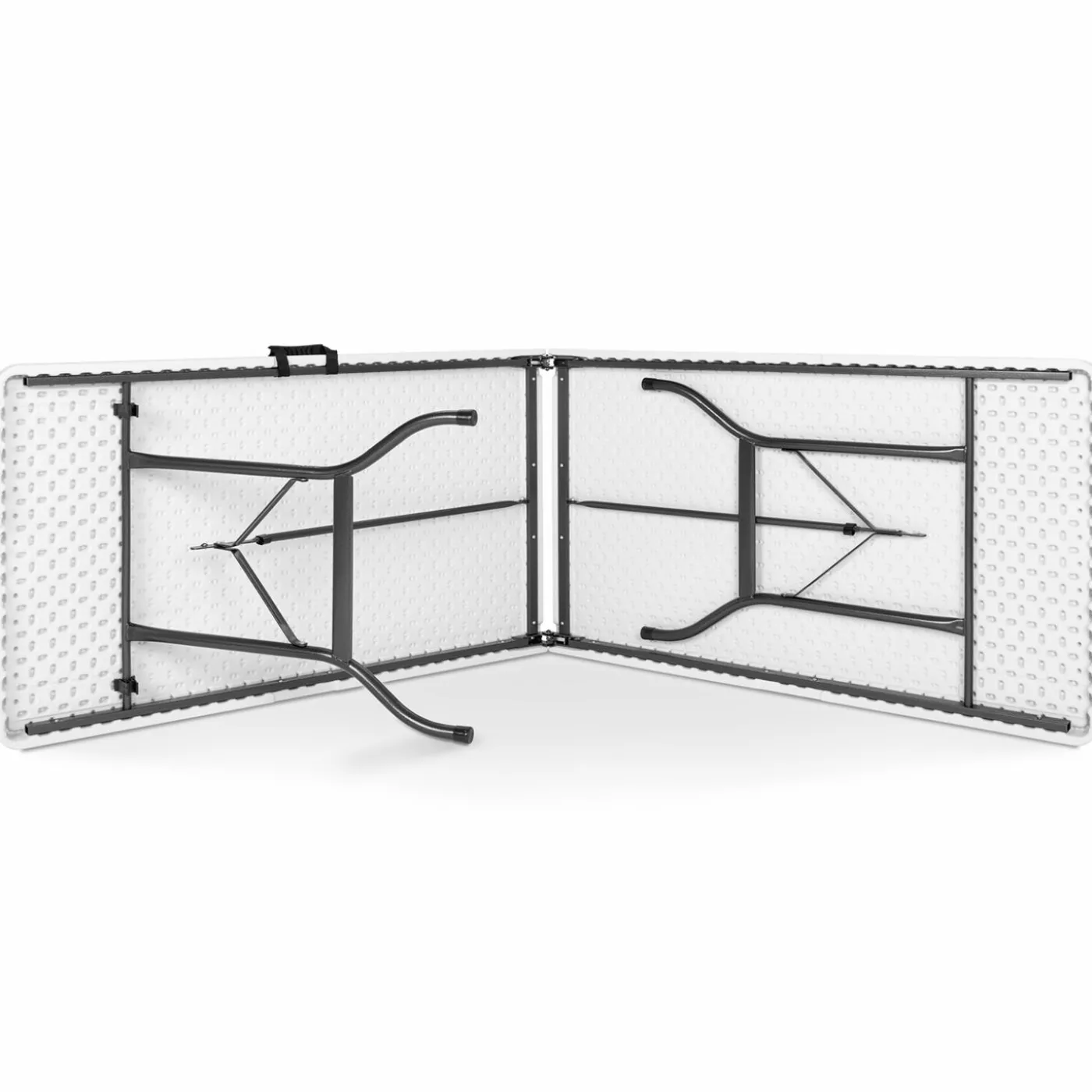 Table pliante portable blanche 1m80 et 2 bancs pliables