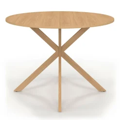 Table ronde 6 personnes bois effet hêtre 6 personnes 110 cm pied araignée