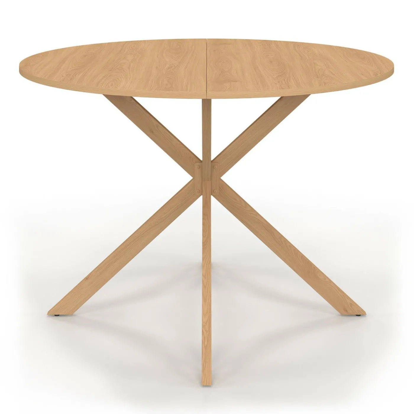 Table ronde 6 personnes bois effet hêtre 6 personnes 110 cm pied araignée