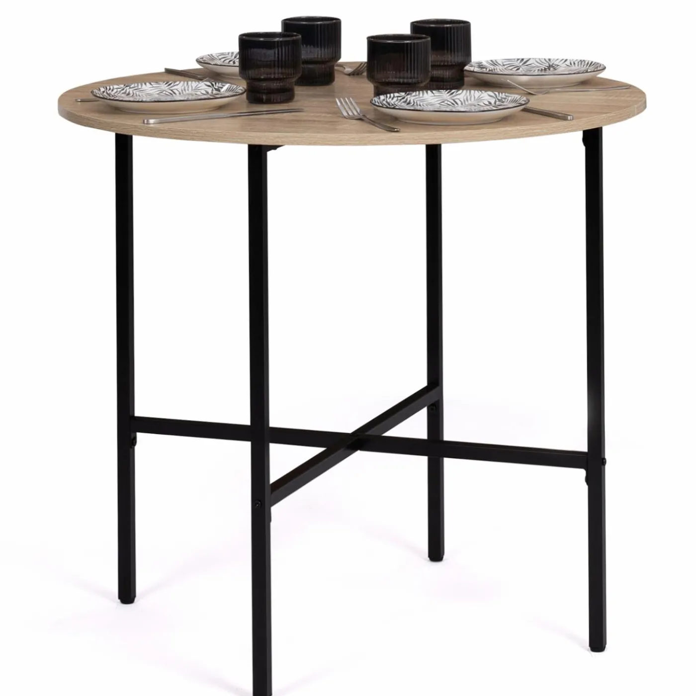 Table ronde industrielle 4 personnes 80 cm