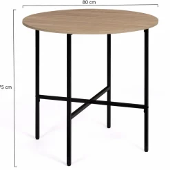 Table ronde industrielle 4 personnes 80 cm