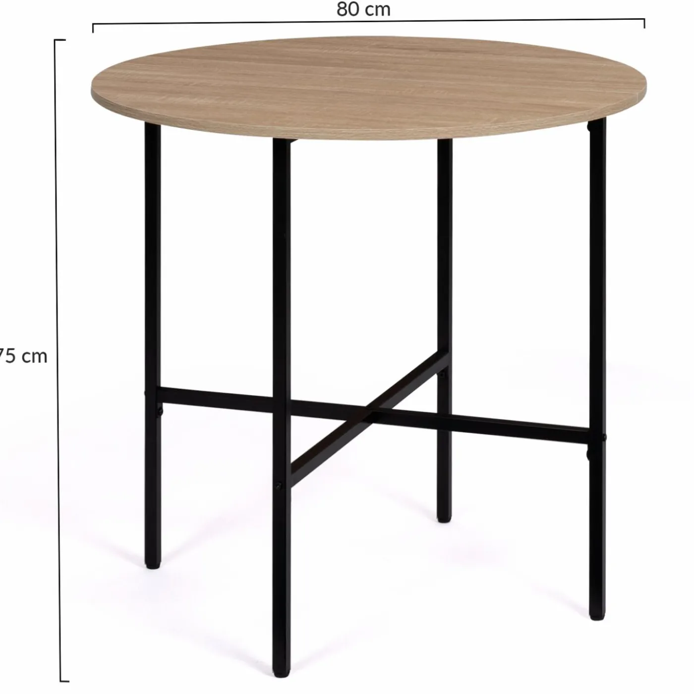 Table ronde industrielle 4 personnes 80 cm