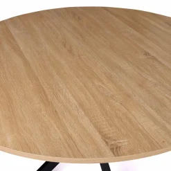 Table ronde noir et bois 4-6 personnes 110cm pied araignée