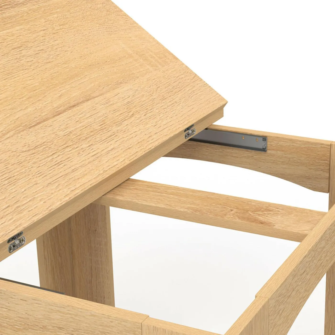 Table salle à manger extensible imitation hêtre