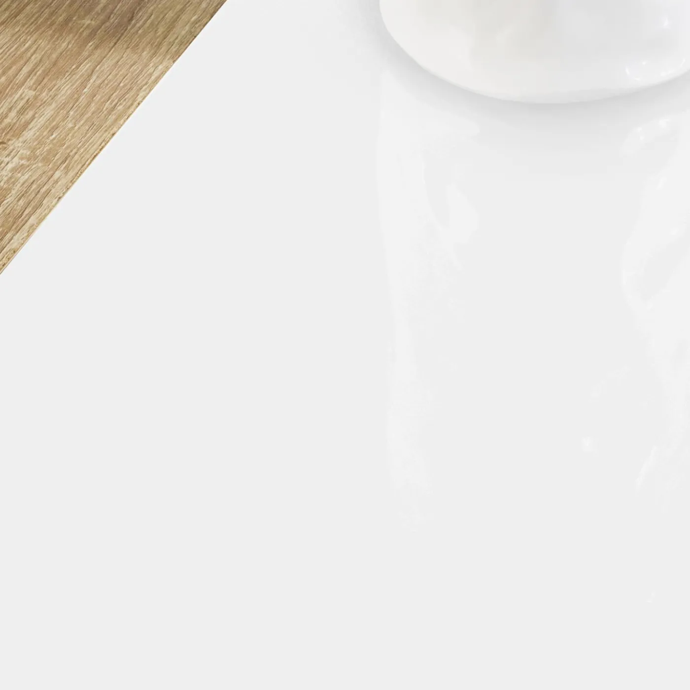 Table salle à manger moderne imitation hêtre et blanc
