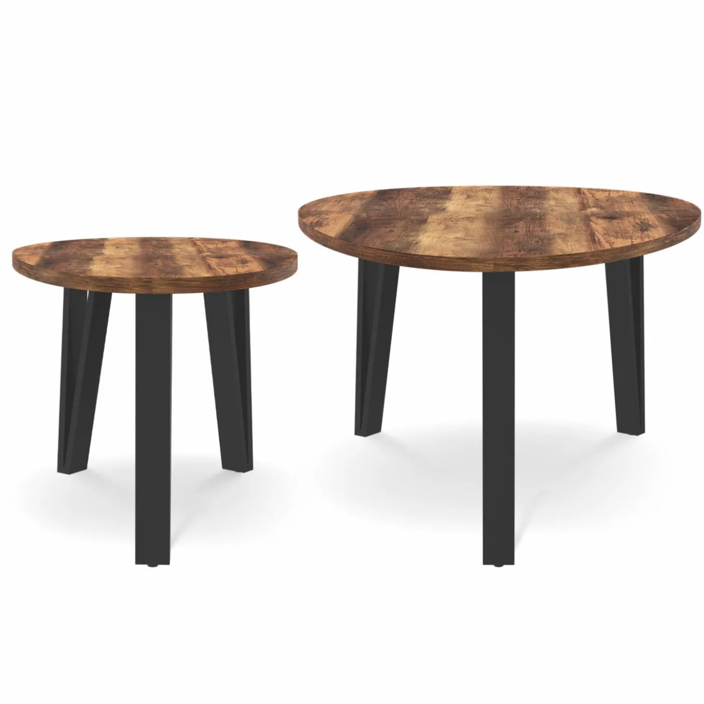 Tables basses gigognes bois et pied noir