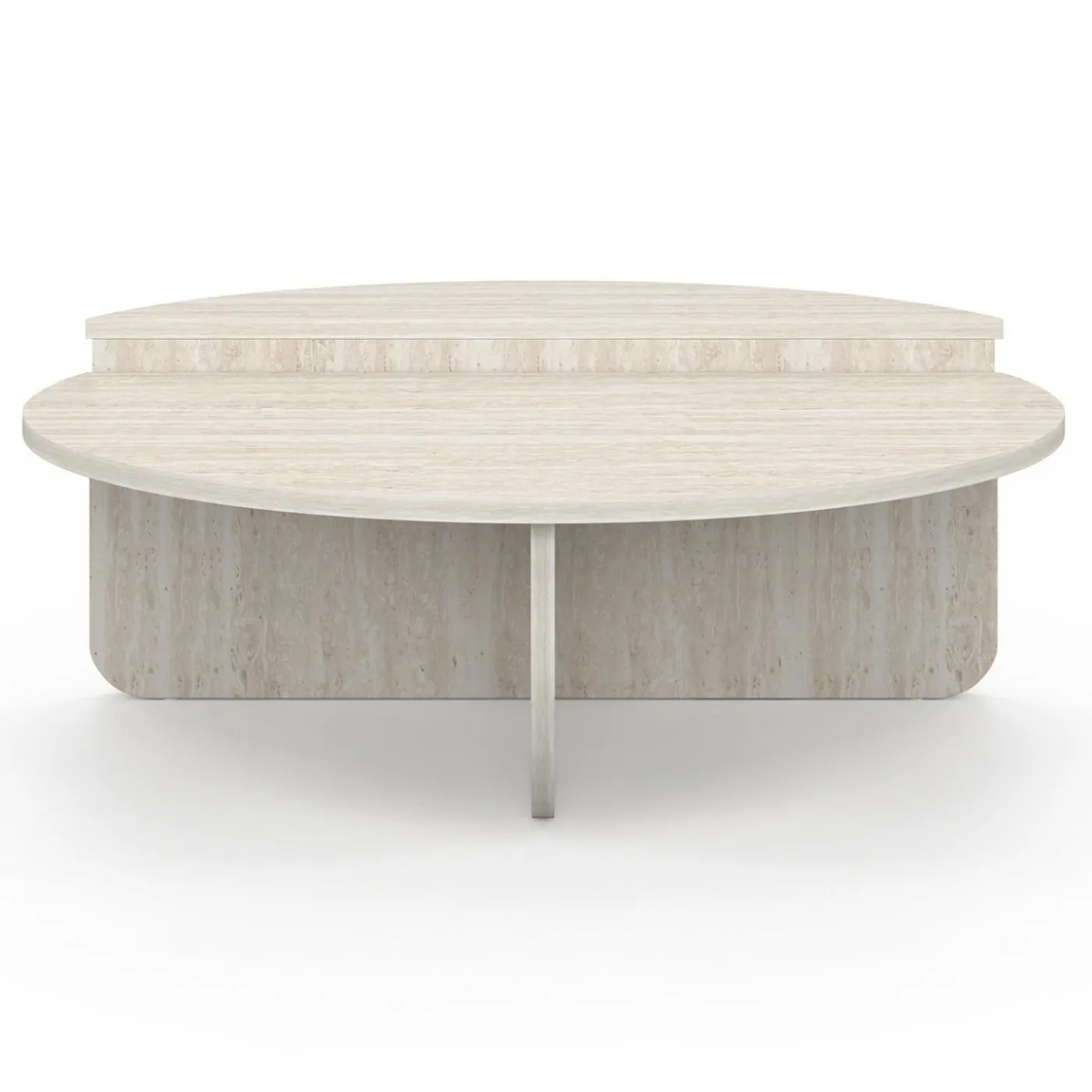 Tables basses rondes effet travertin