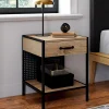 Tables de chevet acier perforé avec 1 tiroir design industriel