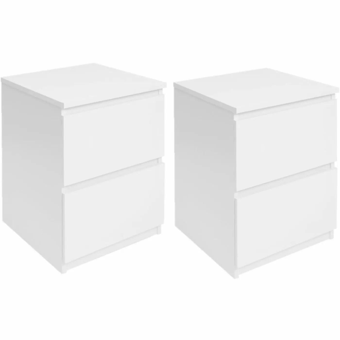 Tables de chevet bois blanc avec tiroirs
