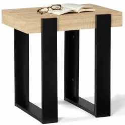 Tables de chevet bois et métal noir style loft industriel