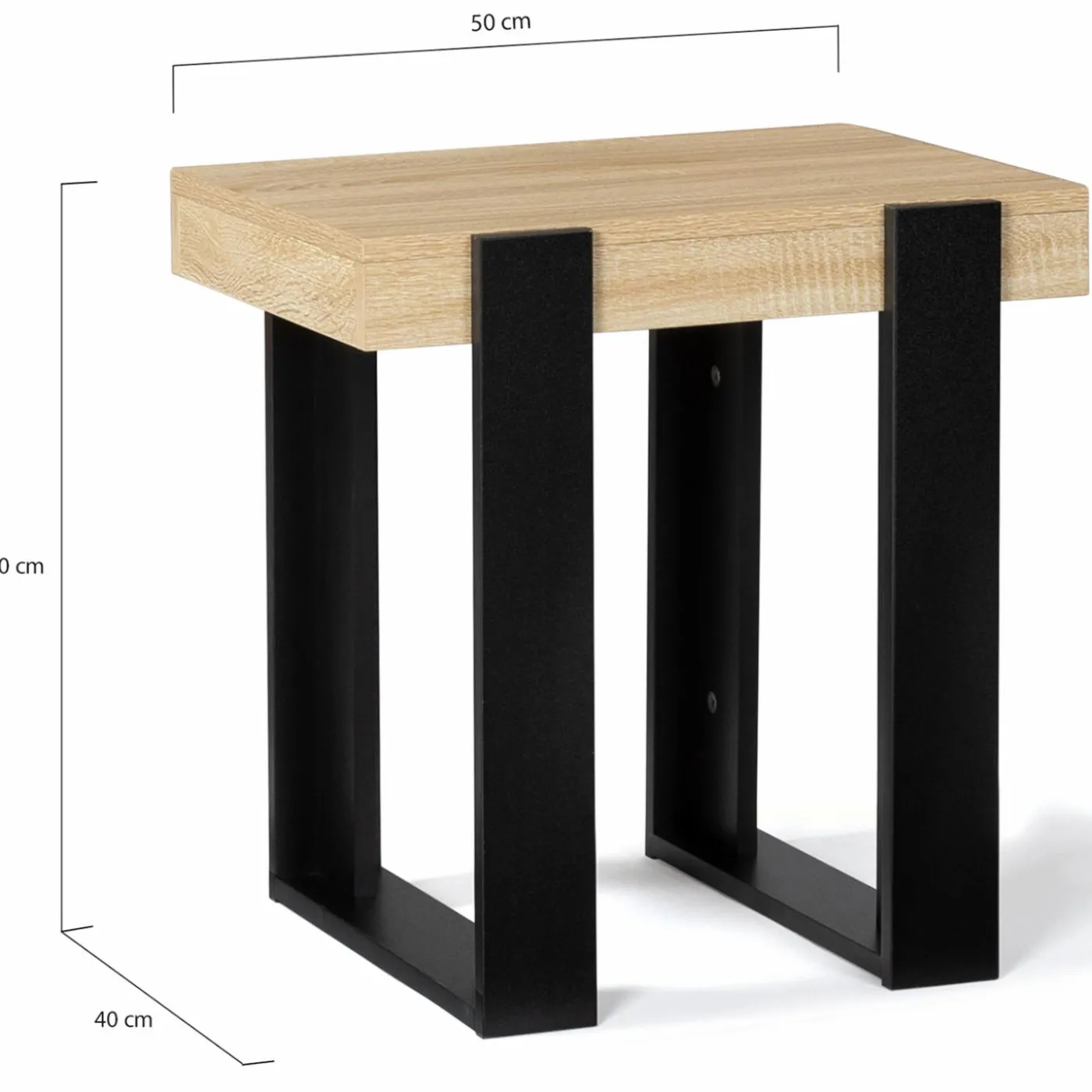 Tables de chevet bois et métal noir style loft industriel