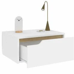 Tables de chevet murales suspendues blanches : lot de 2