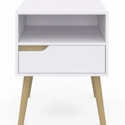 Tables de chevet scandinaves avec 1 tiroir blanches et bois