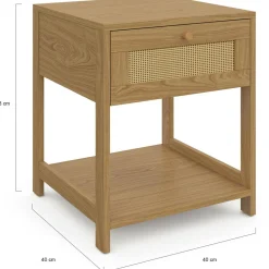 Tables de chevet vintage imitation cannage