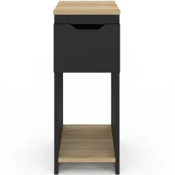 Tables de nuit noir et bois avec 1 tiroir