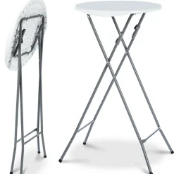 Tables hautes pliantes d’extérieur + housses blanches