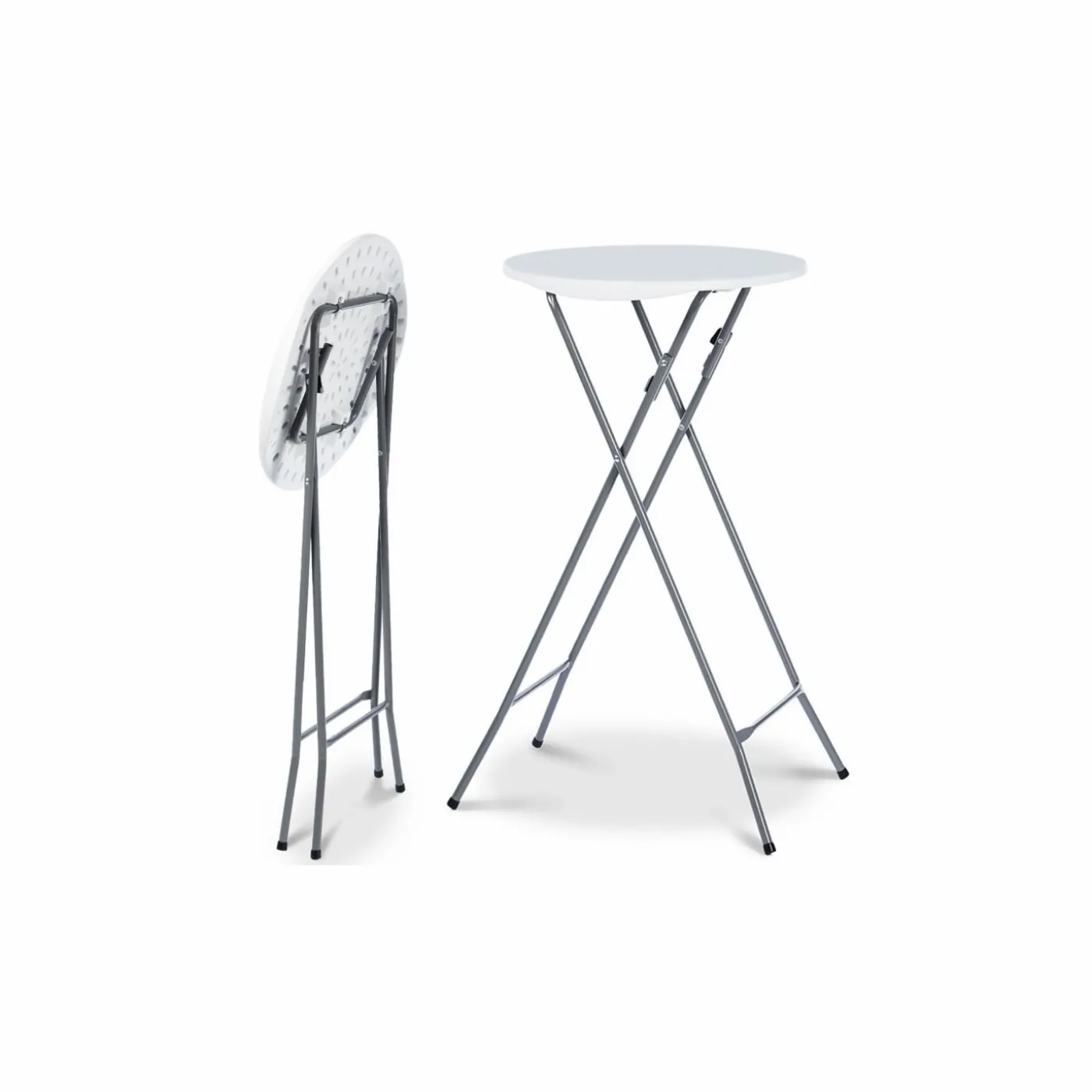 Tables mange-debout pliantes avec housse noire