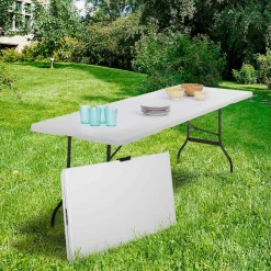 Tables pliantes d'extérieur 180 cm blanche