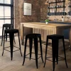 Tabouret style industriel noir mat x4