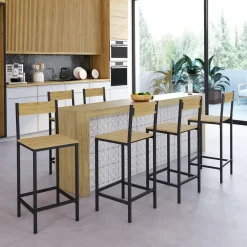Tabourets de bar avec dossier design industriel