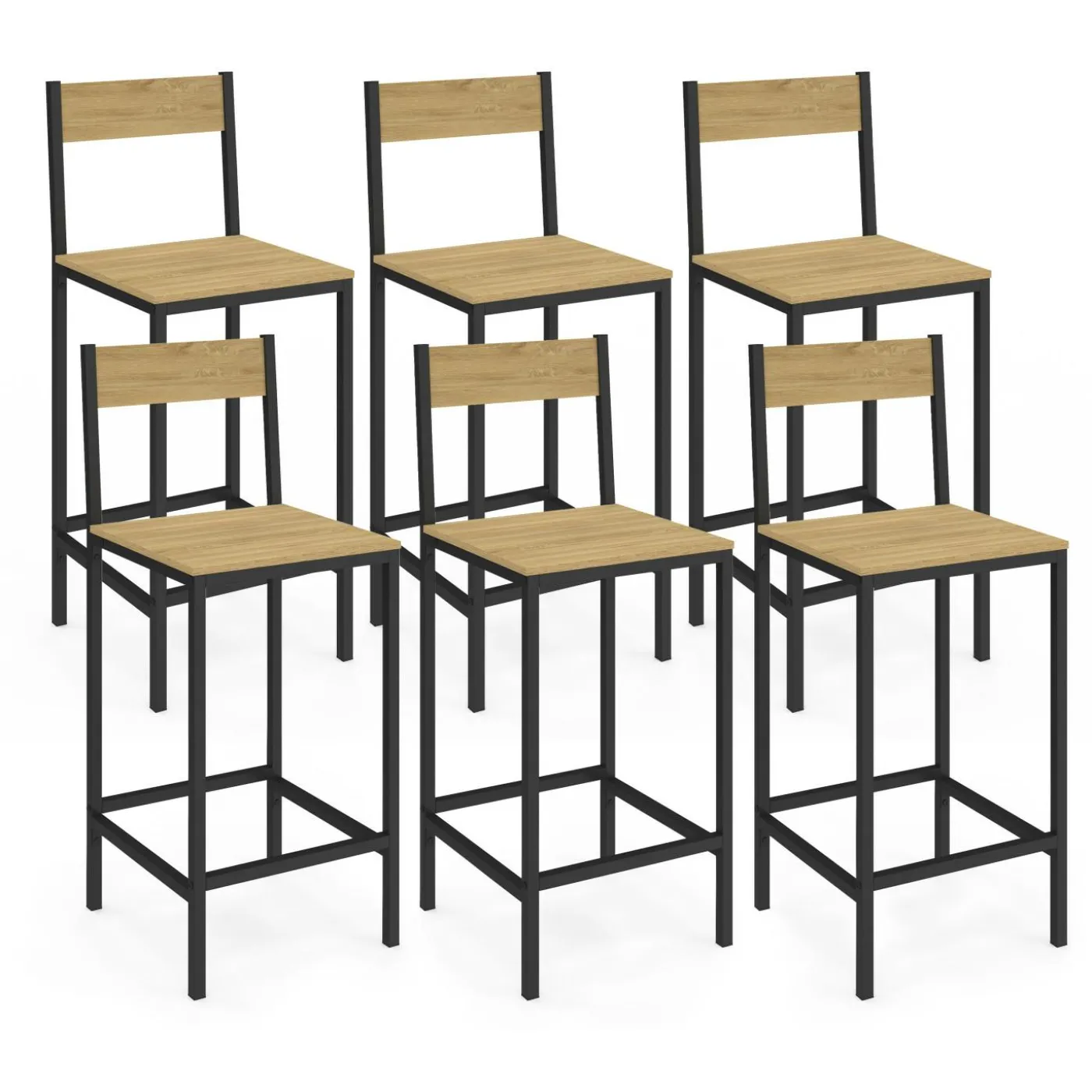 Tabourets de bar avec dossier design industriel