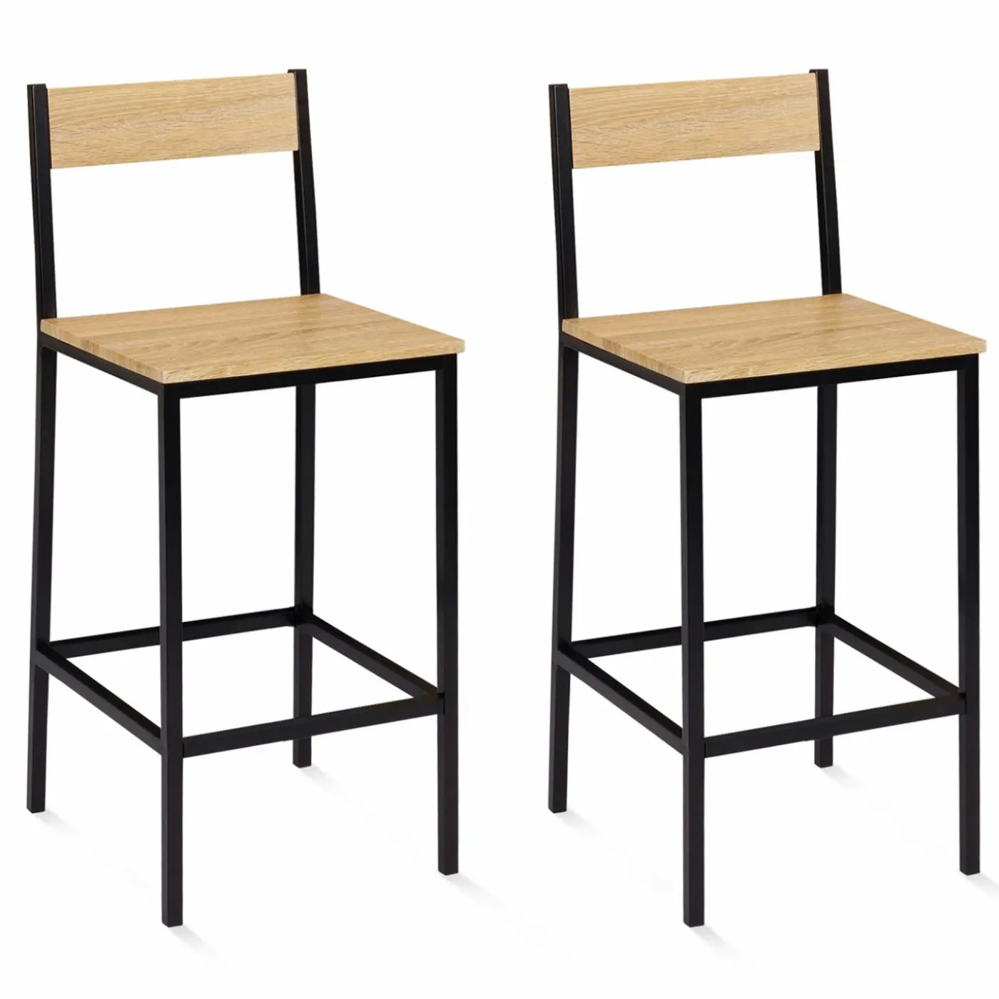 Tabourets de bar avec dossier chaise de cuisine style industriel