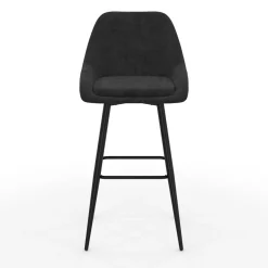 Tabourets de bar en velours noir