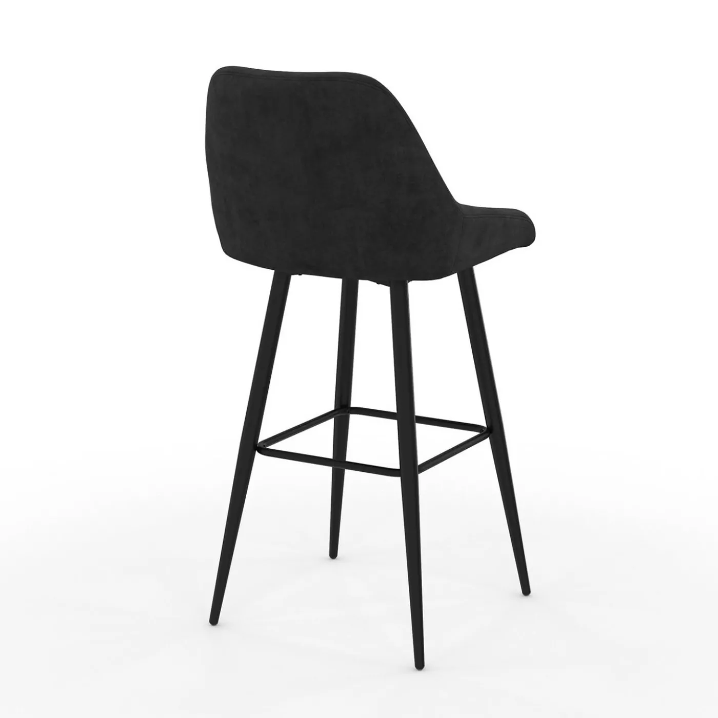 Tabourets de bar en velours noir