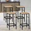 Tabourets de bar industriel métal et bois