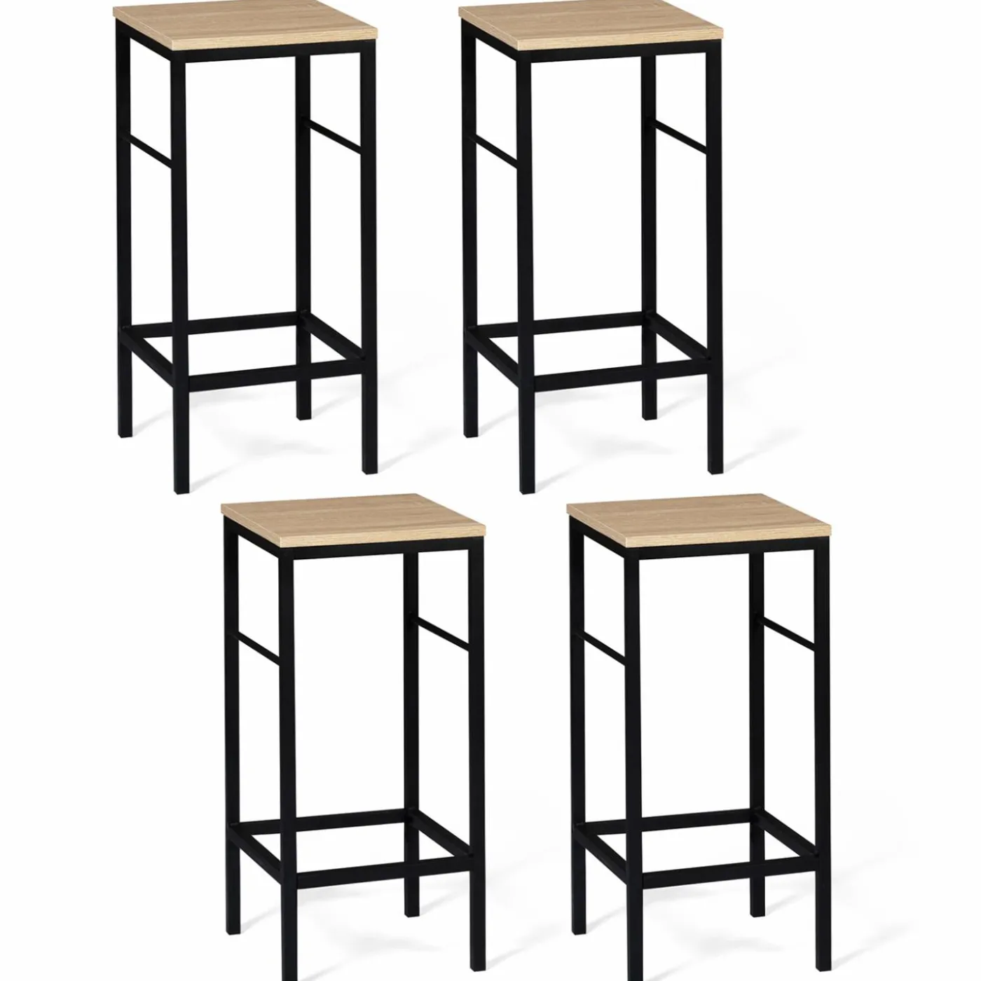 Tabourets de bar industriel métal et bois