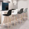 Tabourets de bar mix color gris, blanc et noir : lot de 4