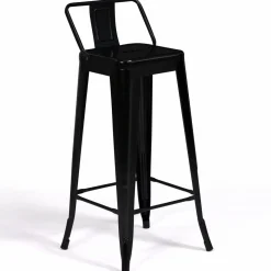 Tabourets de bar métal noir avec dossier