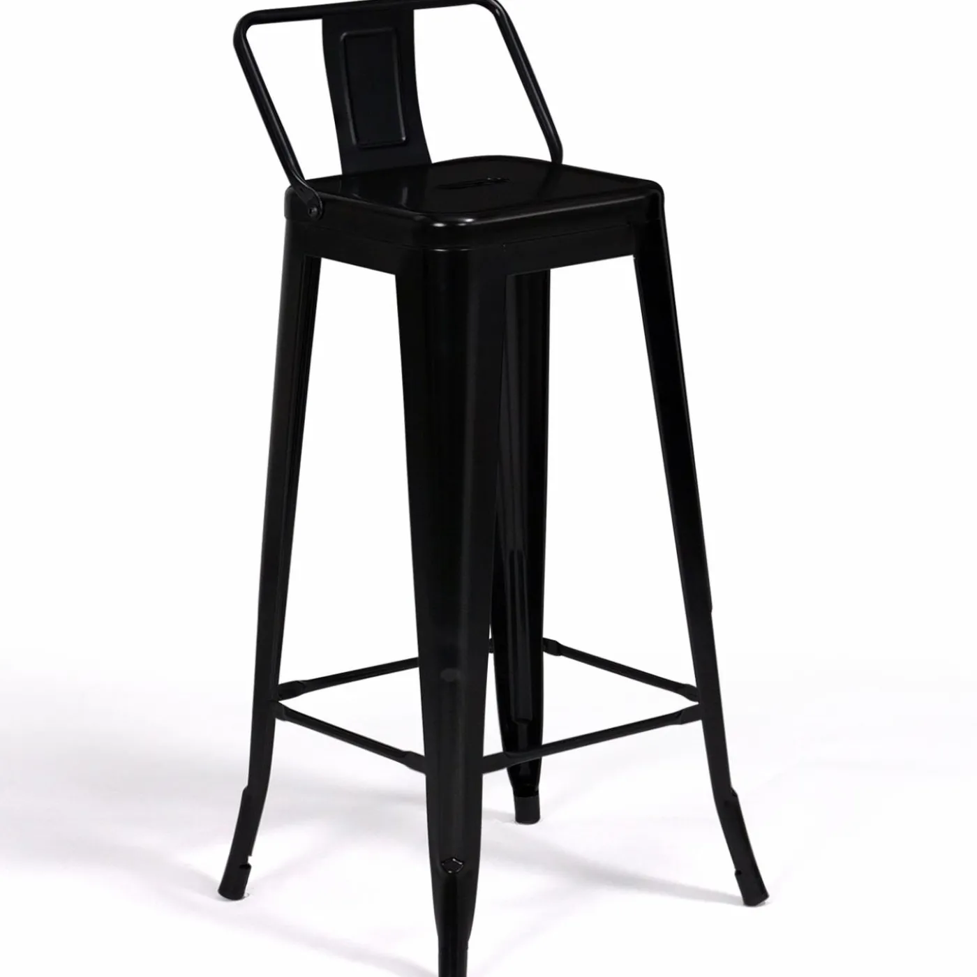 Tabourets de bar métal noir avec dossier