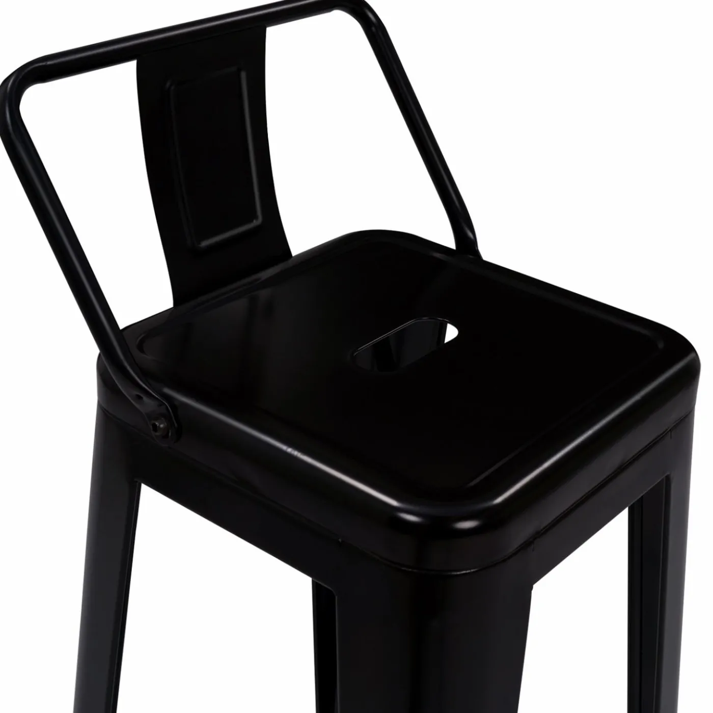 Tabourets de bar métal noir avec dossier