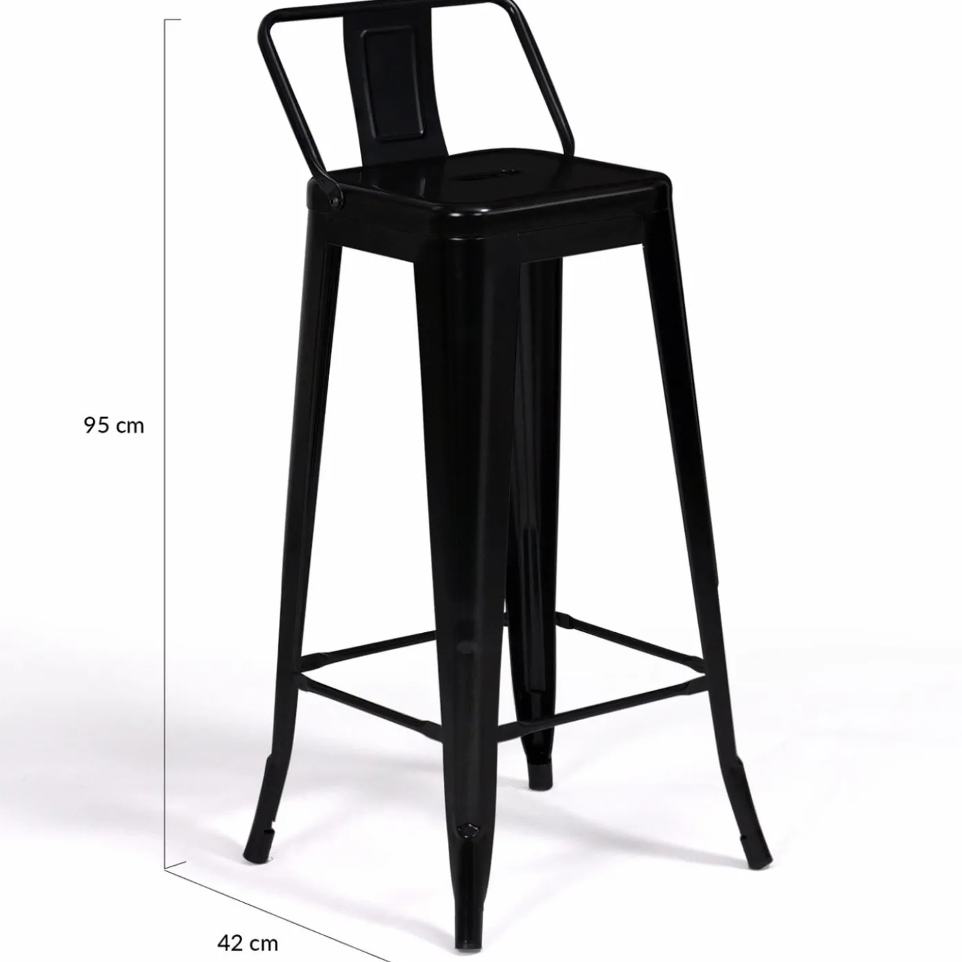Tabourets de bar métal noir avec dossier