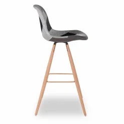 Tabourets de bar scandinaves patchworks noir, gris et blancs