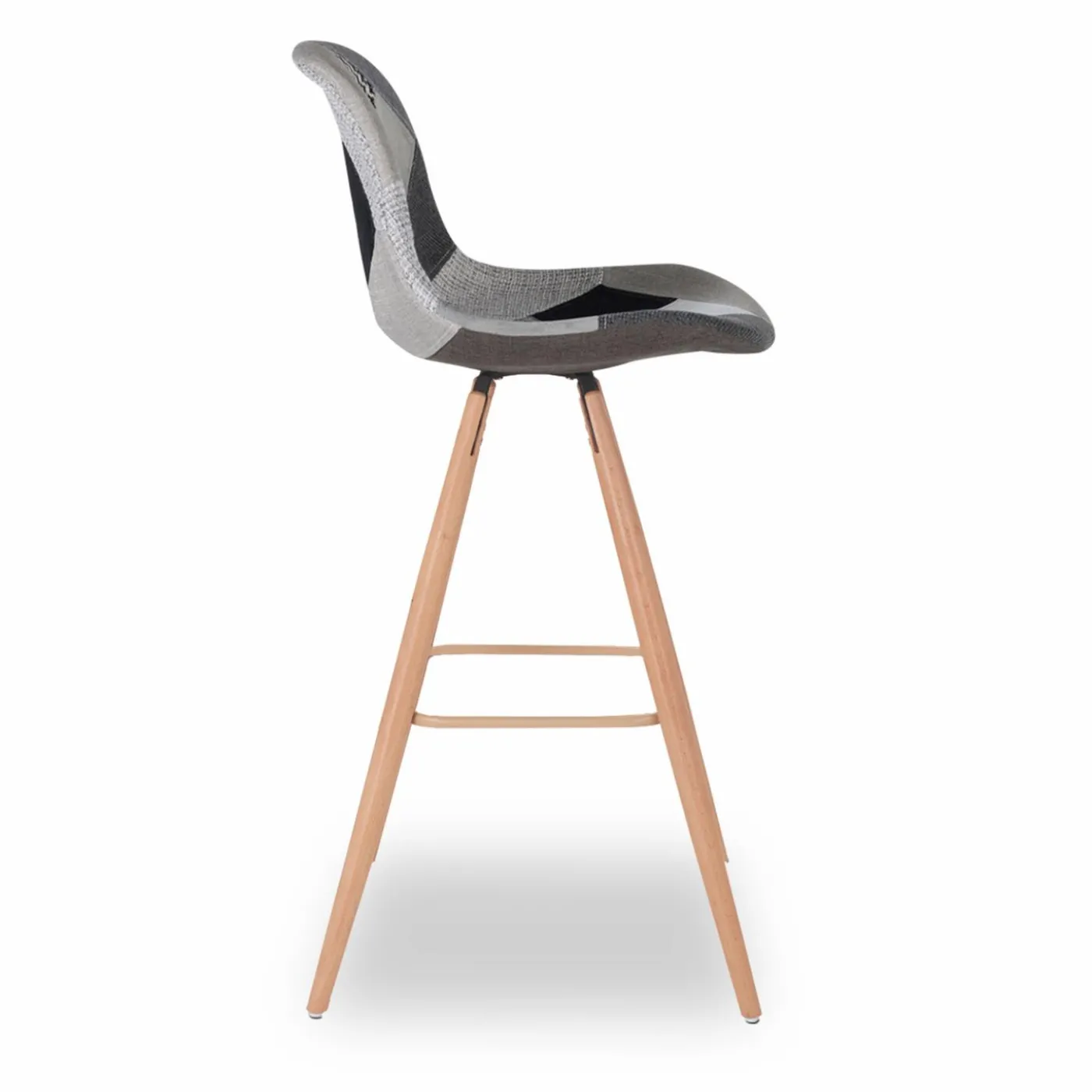 Tabourets de bar scandinaves patchworks noir, gris et blancs