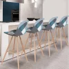 Tabourets de bar scandinaves bleu patchwork