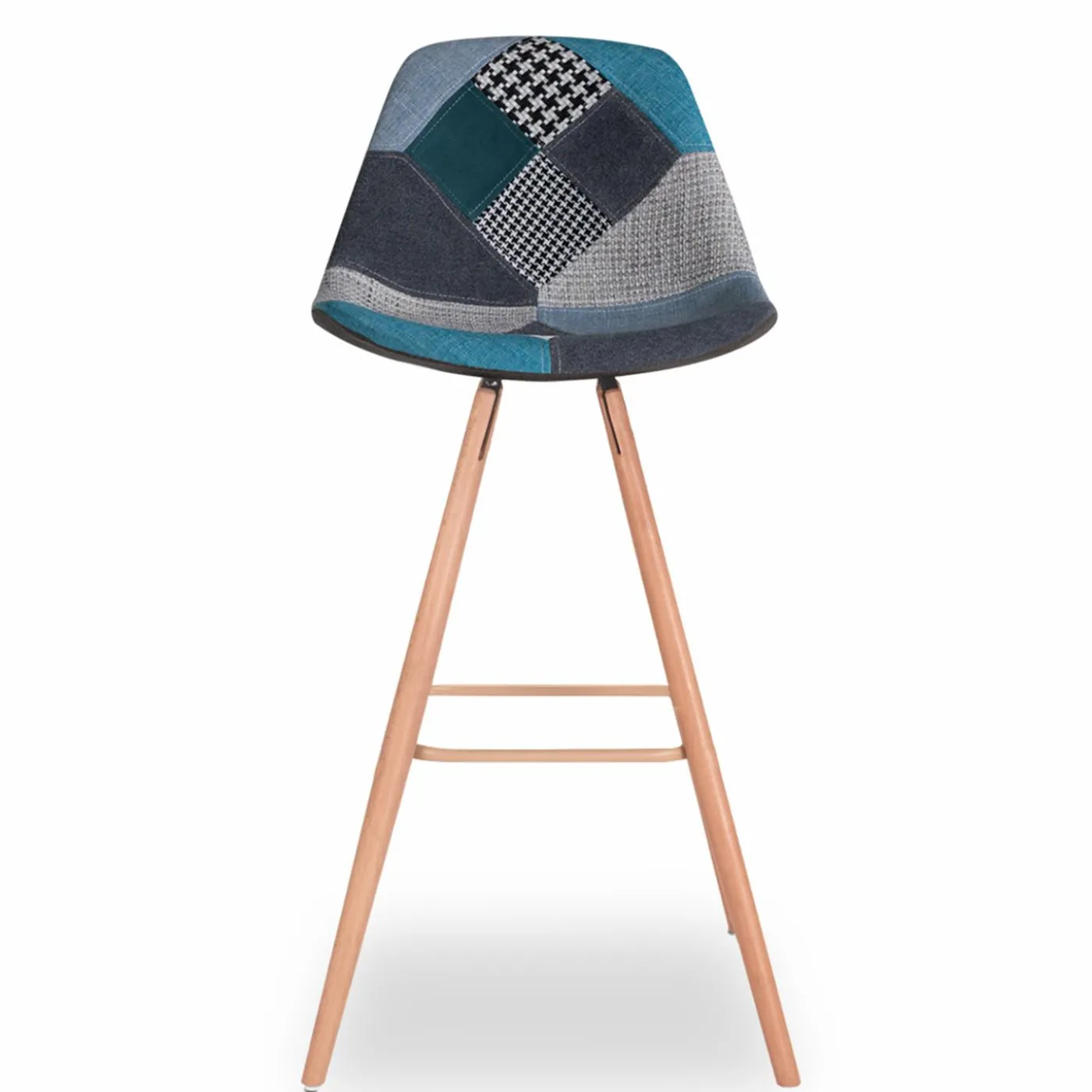 Tabourets de bar scandinaves bleu patchwork