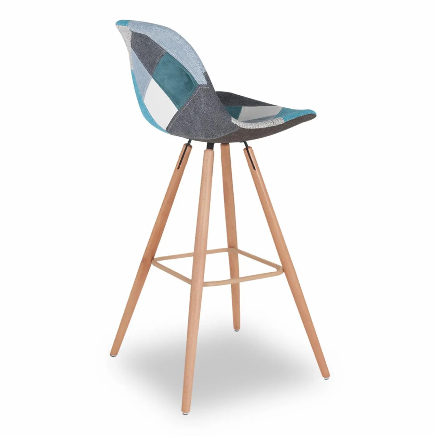 Tabourets de bar scandinaves bleu patchwork