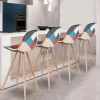 Tabourets de bar scandinaves patchwork multicolore