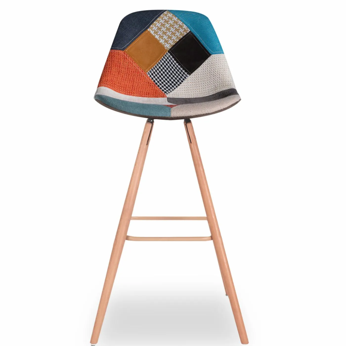 Tabourets de bar scandinaves patchwork multicolore